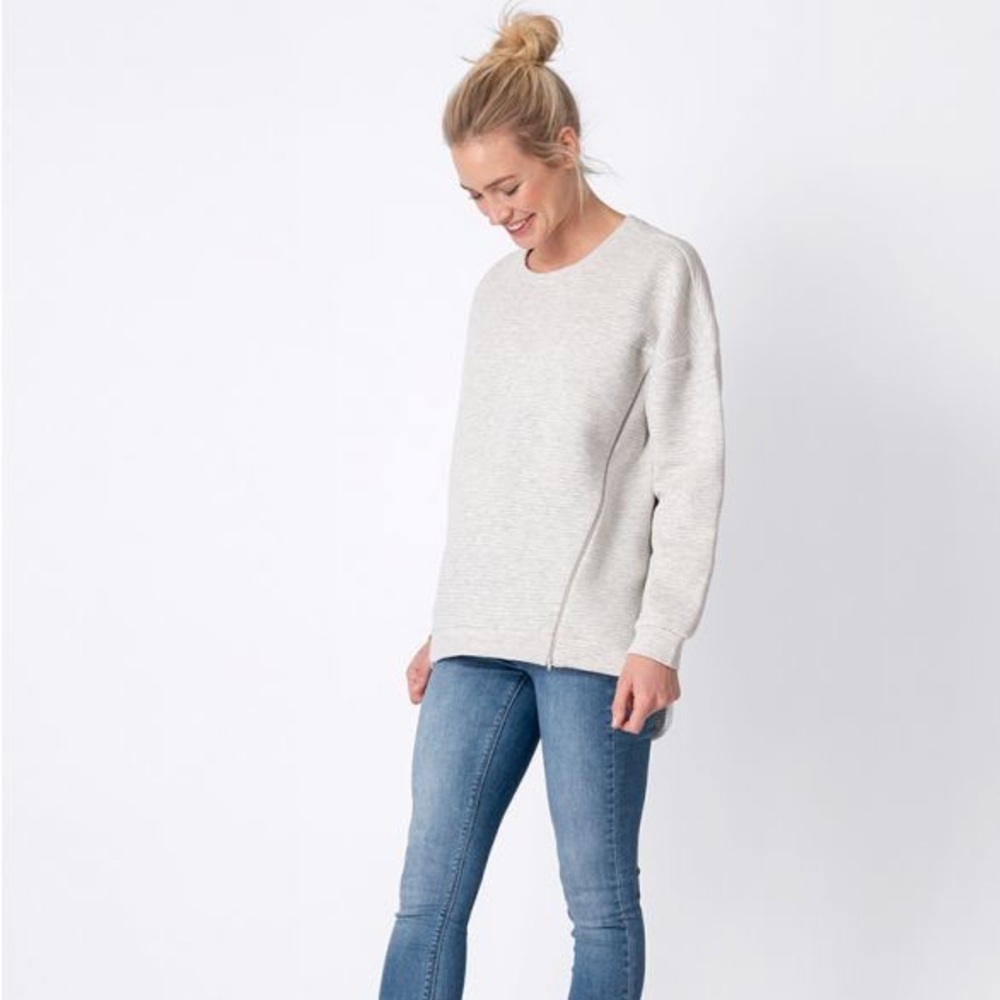 NWOT Seraphine nursing sweater- gray/LARGE